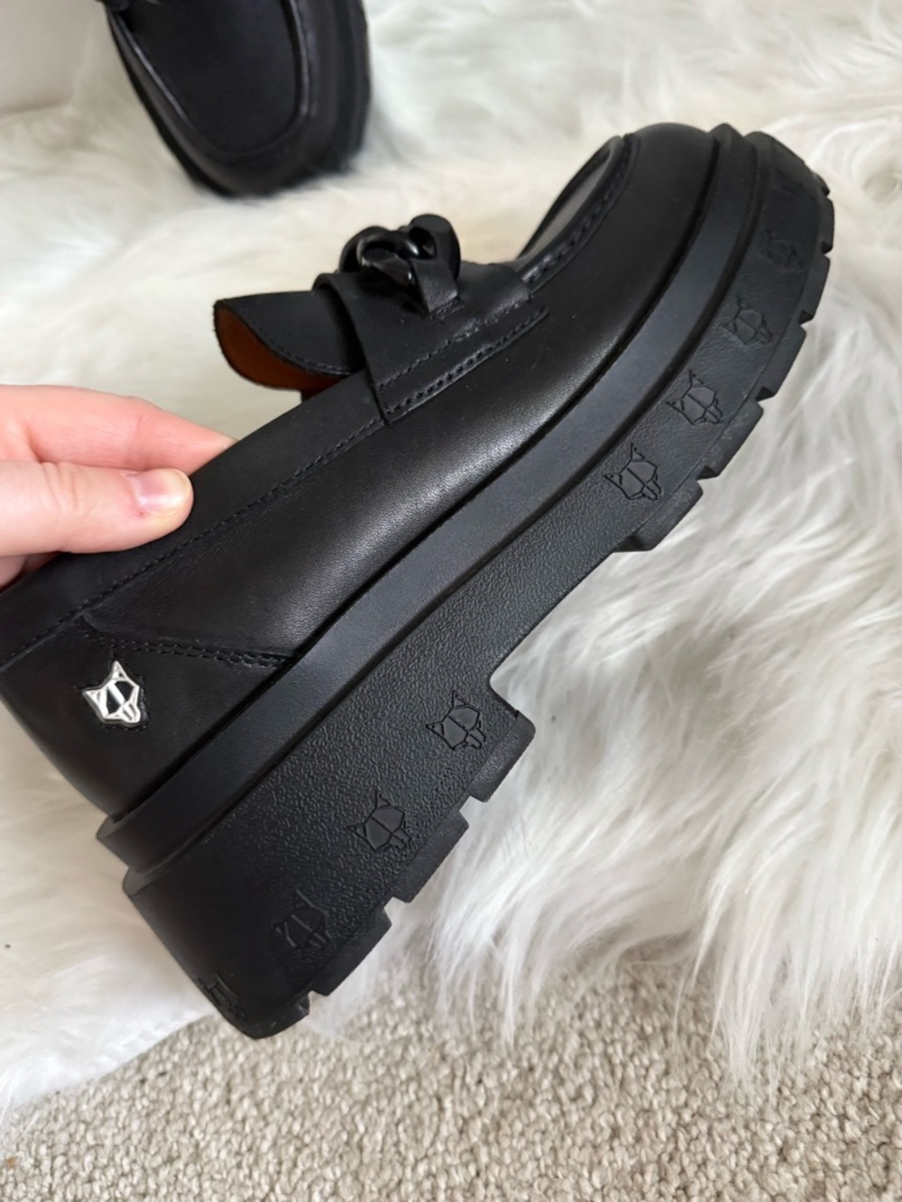 Naked Wolfe Black and Tan Leather Loafers